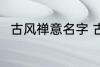 古风禅意名字 古风禅意名字有哪些
