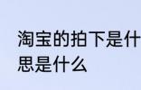淘宝的拍下是什么意思 淘宝的拍下意思是什么