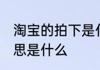 淘宝的拍下是什么意思 淘宝的拍下意思是什么
